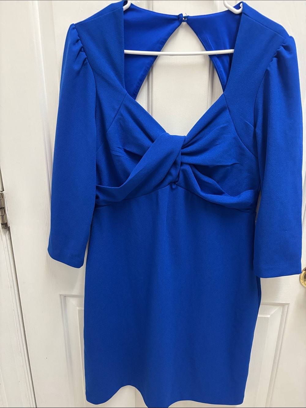 julia jordan Royal Blue Knot-Front Long Sleeve Dress